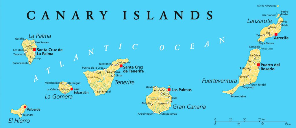 Map of the Canary Islands
